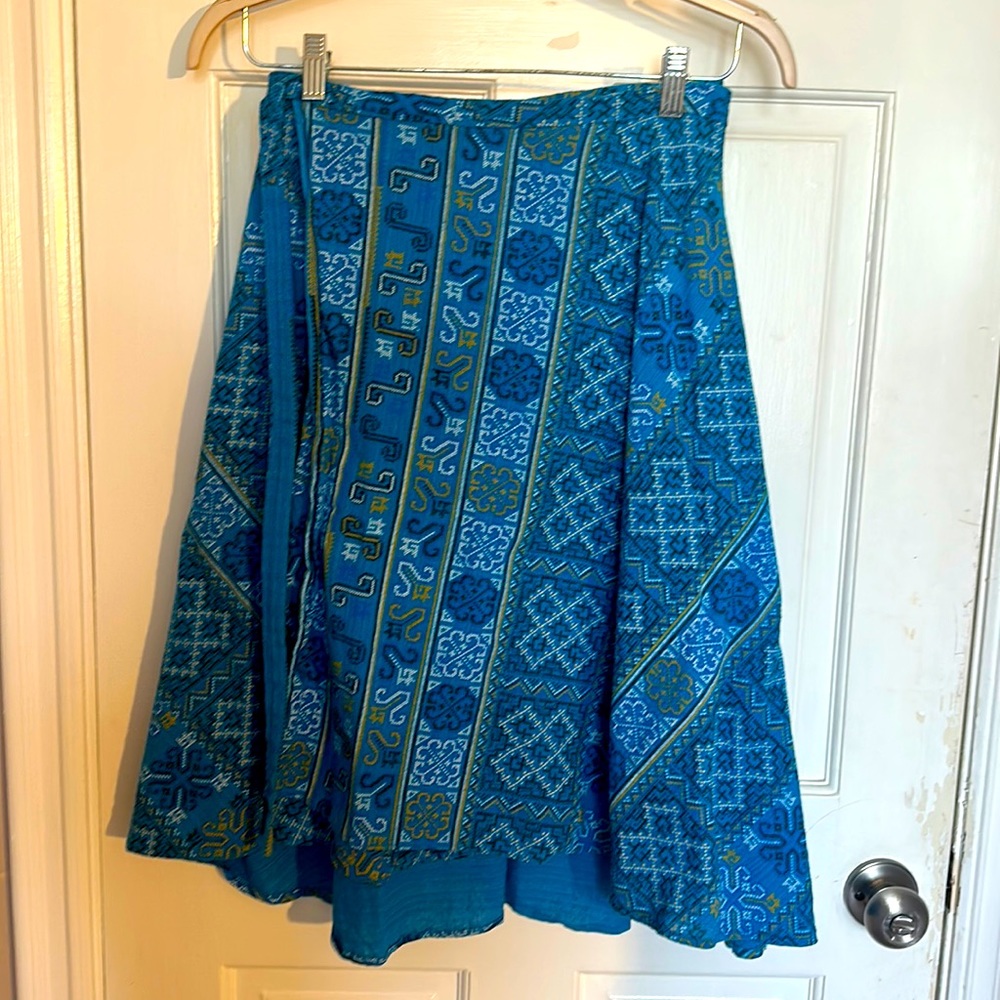 Vintage wrap skirt blue